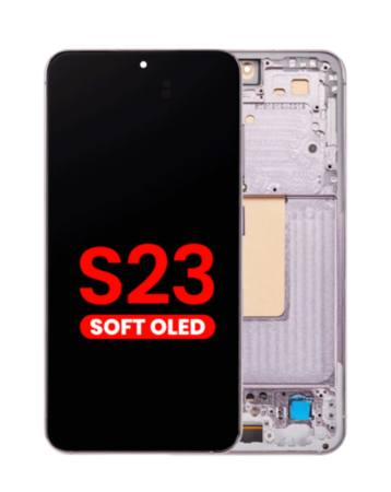 OLED Assembly with Frame for Galaxy S23 (S911) (Pink) (Aftermarket Plus Soft)