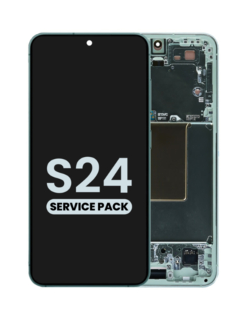 Grab the wholesale OLED Assembly with Frame for Galaxy S24 S921 in jade green, service pack.
