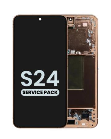 OLED Assembly with Frame for Galaxy S24 (S921) (Sandstone Orange) (Service Pack)