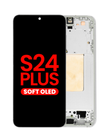 OLED Assembly with Frame for Galaxy S24 Plus (S926) (Marble Gray) (Aftermarket Plus Soft)