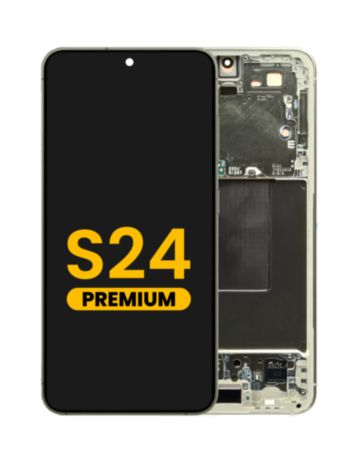 OLED Assembly with Frame for Galaxy S24 (S921) (Amber Yellow) (Premium)