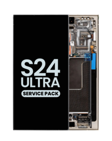OLED Assembly with Frame for Galaxy S24 Ultra (S928) (Titanium Gray) (Service Pack)