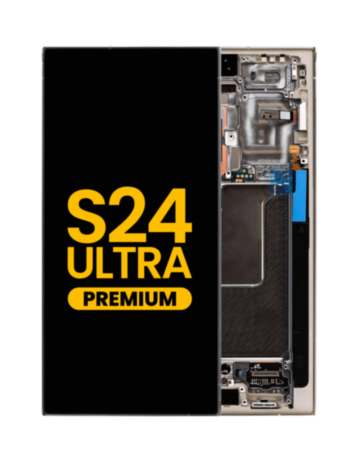 OLED Assembly with Frame for Galaxy S24 Ultra (S928) (Titanium Gray) (Premium)
