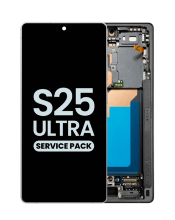 OLED Assembly with Frame for Galaxy S25 Ultra (S938) (Titanium White Silver) (Service Pack)