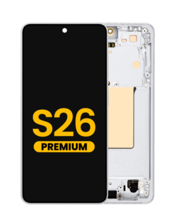OLED Assembly with Frame for Galaxy S26 (S942) (White) (Premium)