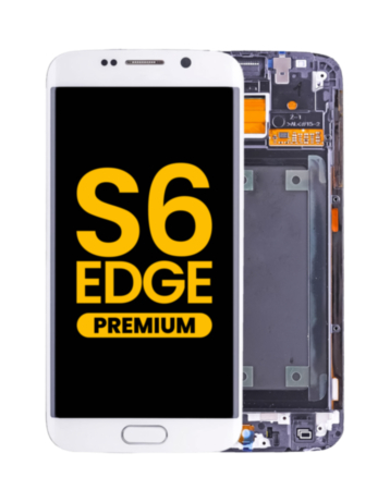 OLED Assembly with Frame for Galaxy S6 Edge (G925) (WHITE) (Premium)