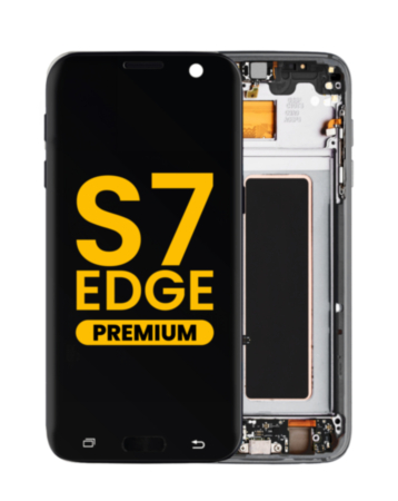 OLED Assembly with Frame for Galaxy S7 Edge (G935) (BLACK) (Premium)