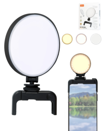 Led Selfie Ring Light Clip - (BLACK) (Only Ground Shipping)