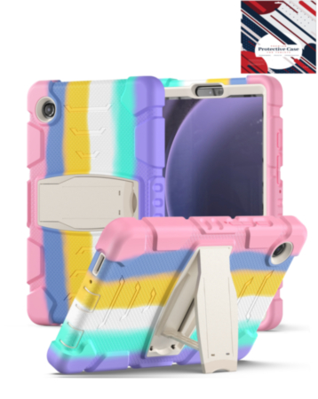 Full Body Protection Case - COLORFUL PINK for Galaxy Tab A9 2023 (8.7") (X110, X115, X117) (Only Ground Shipping)