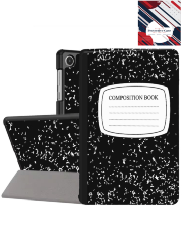 Old Style Notebook Design Case - Composition Book for Galaxy Tab A9 2023 (8.7") / Tab A11 2025 (8.7") (Only Ground Shipping)