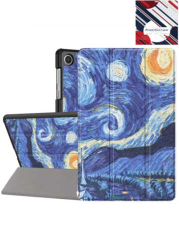 Old Style Notebook Design Case - Starry Night for Galaxy Tab A9 2023 (8.7") / Tab A11 2025 (8.7") (Only Ground Shipping)