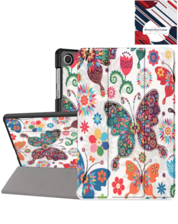 Old Style Notebook Design Case - BUTTERFLY for Galaxy Tab A9 2023 (8.7") / Tab A11 2025 (8.7") (Only Ground Shipping)