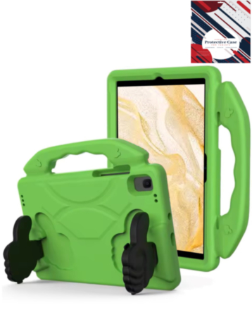 Hand - Held Stand Kids Case - GREEN for Galaxy Tab A9 Plus 2023 (11") / Tab A11 Plus 2025 (11") (Only Ground Shipping)