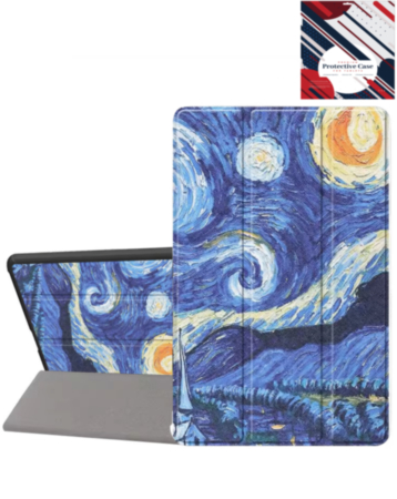 Old Style Notebook Design Case - Starry Night for Galaxy Tab S9 / Tab S9 FE / Tab S10 FE / Tab S10 Lite (Only Ground Shipping)