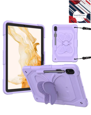 Protective Butterfly Stand Design Case - PURPLE for Galaxy Tab S10 Plus / S9 Plus / S8 Plus / S7 Plus / S7 FE (12.4") (Only Ground Shipping)