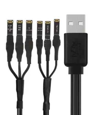 WYLIE 3A 6-Ports USB Power Boot DC Power Supply Test Cable for iPhone 8 to 16 Pro Max