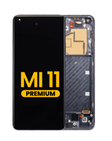 OLED Assembly with Frame for Xiaomi Mi 11 (BLACK) (Premium)