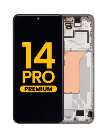 OLED Assembly with Frame for Xiaomi 14 Pro (Silver) (Premium)