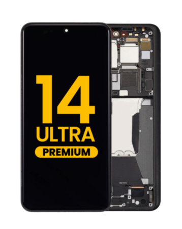 OLED Assembly with Frame for Xiaomi 14 Ultra (Black) (Premium)