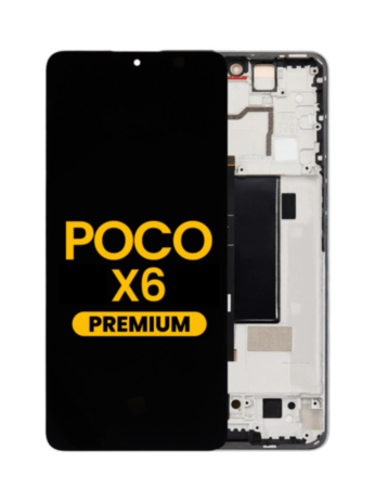 OLED Assembly with Frame for Xiaomi Poco X6 (White) (Premium)
