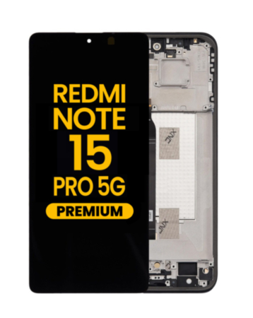 OLED Assembly with Frame for Xiaomi Redmi Note 15 Pro 5G (Black) (Premium)