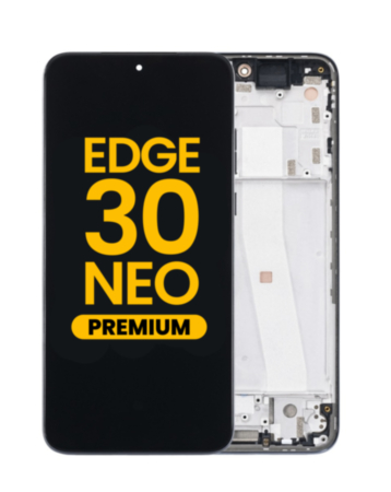 OLED Assembly with Frame for Motorola Edge 30 Neo (XT2245-1 / 2022) (BLACK ONYX) (Premium)