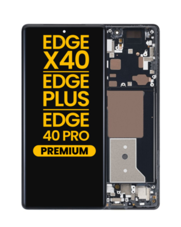 OLED Assembly with Frame for Motorola Edge X40 5G (XT2301-5 / 2023) / Edge Plus (XT2301-1 / 2023) / Edge 40 Pro (XT2301-4 / 2023) (BLACK) (Premium)