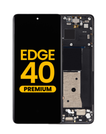 OLED Assembly with Frame for Moto Edge 40 (XT2303-3 / 2023) (ECLIPSE BLACK) (Premium)