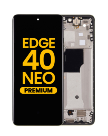 OLED Assembly with Frame for Motorola Moto Edge 40 Neo (XT2307-1 / 2023) (PEACH FUZZ) (Premium)