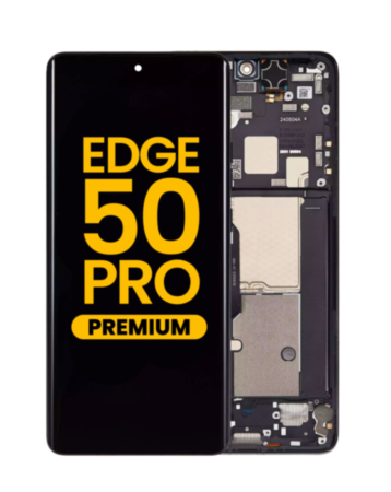 OLED Assembly with Frame for Motorola Moto Edge 50 Pro (XT2403 / 2024) (BLACK BEAUTY) (Premium)