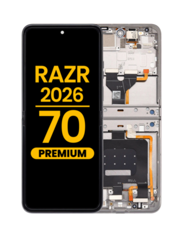 OLED Assembly with Frame for Moto Razr 2026 / Razr 70 (XT2657 / 2026) (HEMATITE) (Premium)