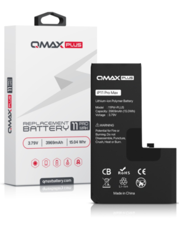 QMAX Plus Replacement Battery for iPhone 11 Pro Max (3969 mAh) (Only Ground Shipping)