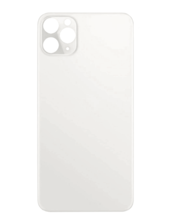 Shop the back glass with bigger camera hole for iPhone 11 Pro, no logo, in silver.

