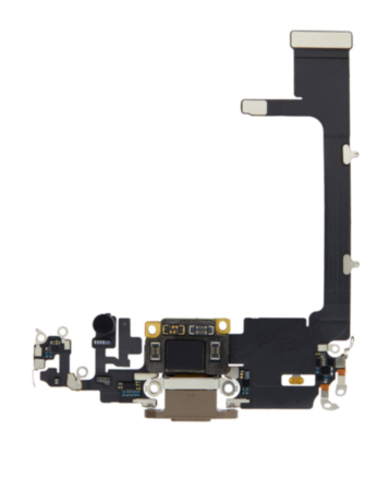 Shop the charging port flex cable in gold for iPhone 11 Pro, OEM pull.
