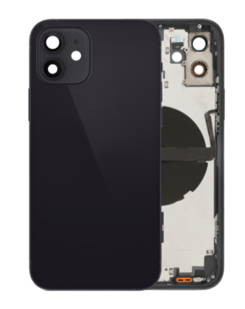Back Housing Frame with Small Components Pre-Installed for iPhone 12 (NO LOGO) (International) (BLACK)