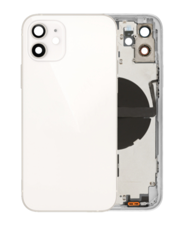 Back Housing Frame with Small Components Pre-Installed for iPhone 12 (NO LOGO) (International) (WHITE)