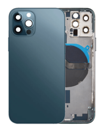 Back Housing Frame with Small Components Pre-Installed for iPhone 12 Pro (NO LOGO) (PACIFIC BLUE)