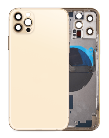 Back Housing Frame with Small Components Pre-Installed for iPhone 12 Pro (NO LOGO) (GOLD)