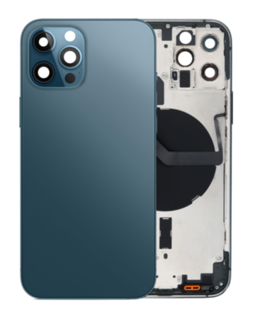 Back Housing Frame with Small Components Pre-Installed for iPhone 12 Pro (NO LOGO) (PACIFIC BLUE) (International)