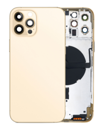 Back Housing Frame with Small Components Pre-Installed for iPhone 12 Pro Max (NO LOGO) (GOLD)
