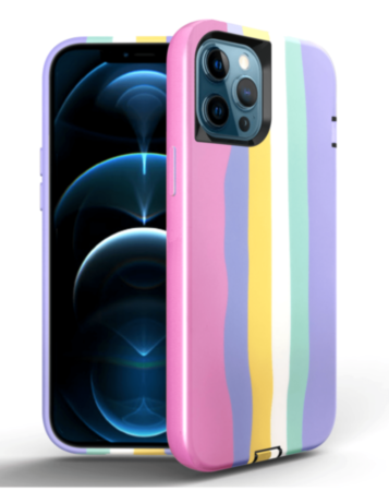 Thinner Heavy Duty Rainbow Case - Style 1 for iPhone 13 Pro Max (Only Ground Shipping)