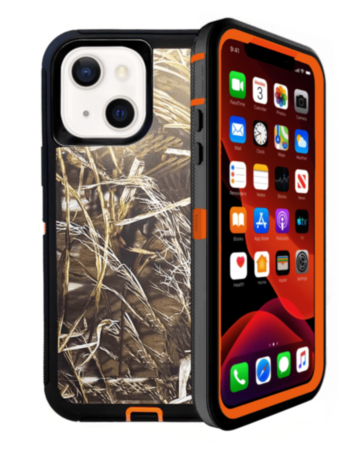 Heavy Duty Case for iPhone 13 Mini (CAMO ORANGE) (Only Ground Shipping)