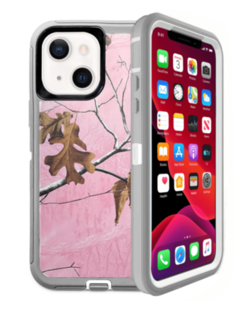 Heavy Duty Case for iPhone 13 Mini (CAMO PINK) (Only Ground Shipping)