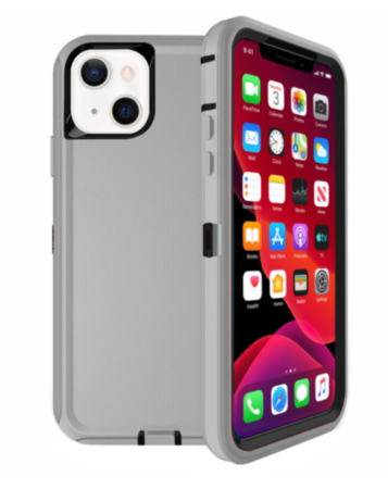 Heavy Duty Case for iPhone 13 Mini (GRAY & BLACK) (Only Ground Shipping)
