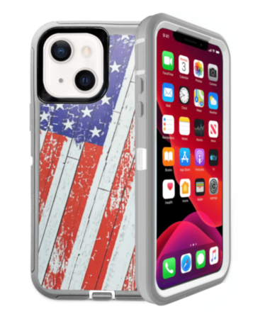 Heavy Duty Case for iPhone 13 Mini (US FLAG) (Only Ground Shipping)