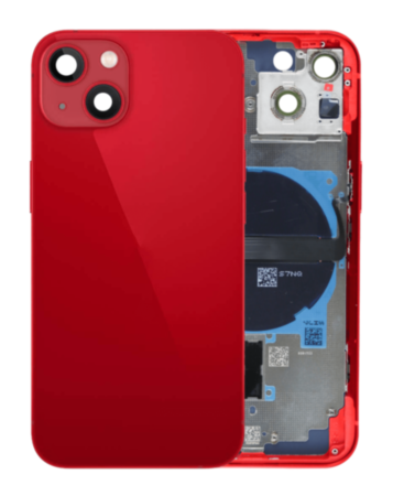 Back Housing Frame with Small Components Pre-Installed for iPhone 13 (NO LOGO) (US Version) (RED)