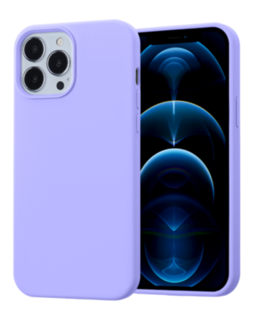 Soft Solid Silicone Case (Full Buttom Cover) - LILAC for iPhone 13 Pro Max (Only Ground Shipping)