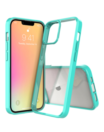 Acrylic Dual Layer Transparent Case - TEAL for iPhone 13 Pro (Only Ground Shipping)