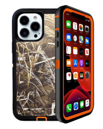 Heavy Duty Case for iPhone 13 Pro (CAMO ORANGE) (Only Ground Shipping)
