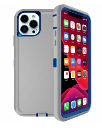 Heavy Duty Case for iPhone 13 Pro (GRAY & BLUE) (Only Ground Shipping)
